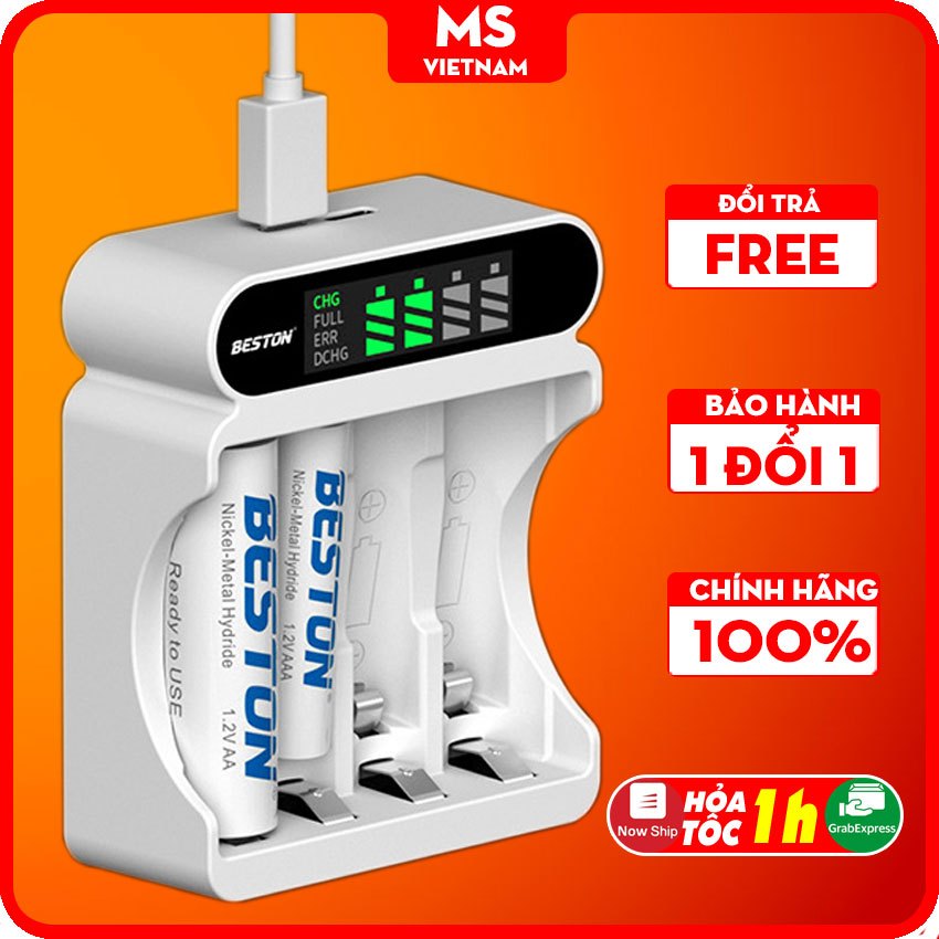 Pin Sạc AA & AAA Beston Chính Hãng, Bền Bỉ, An Toàn, Môi Trường, BH 12th - MS Vietnam
