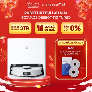 Robot Hút Bụi Lau Nhà Giặt Giẻ Tự Động Ecovacs T10 Turbo - Bản Quốc Tế - Bảo hành chính hãng 12 Tháng