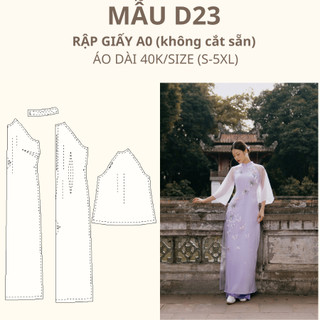 Rập giấy a0 áo dài dáng suông d23