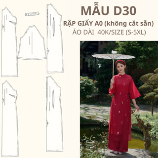 RẬP GIẤY A0 ÁO DÀI DÁNG SUÔNG TAY LOE D30