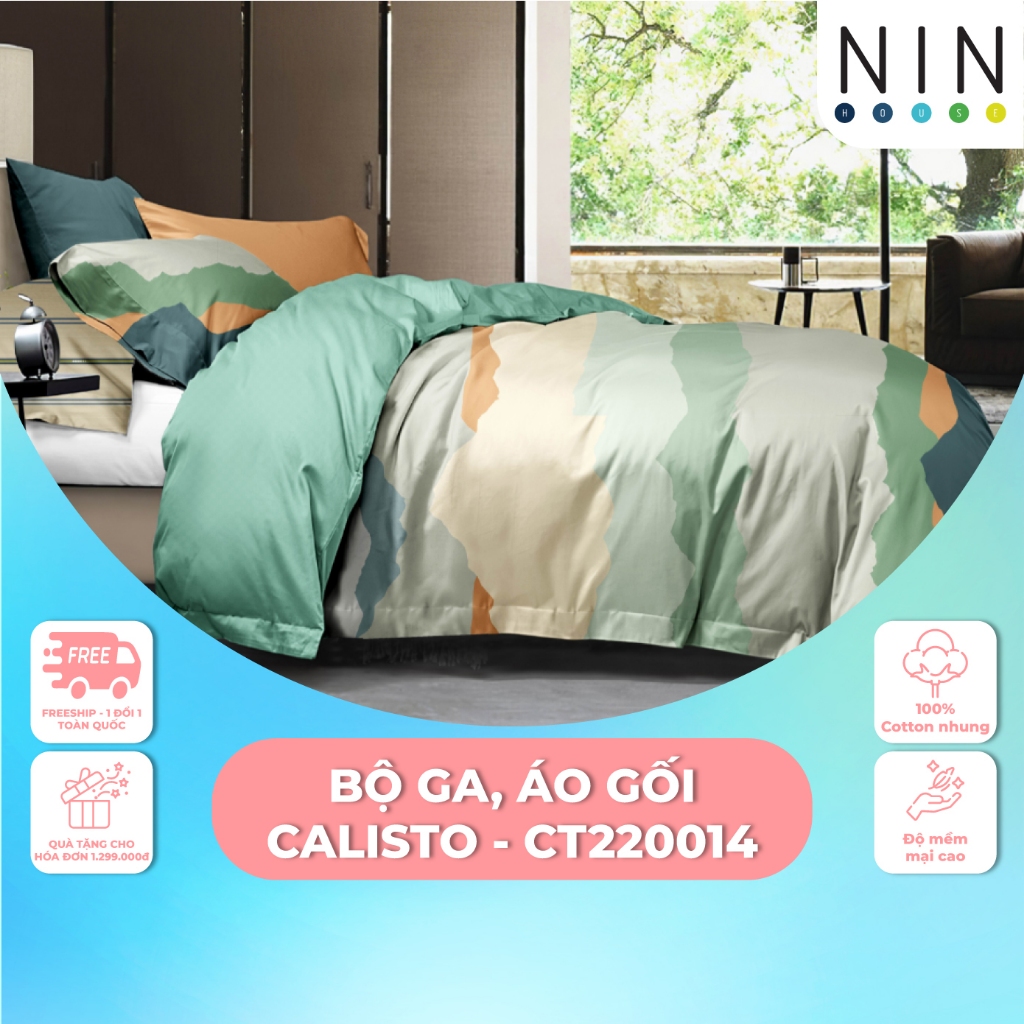 Bộ drap, áo gối NIN Calisto - CT220014 (Không kèm mền)