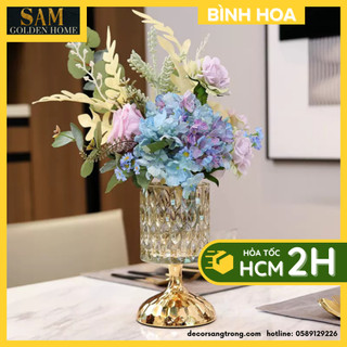 Lọ Hoa Trang Trí Majuro Thủy Tinh Cao Cấp Phong Cách Châu Âu Sang Trọng