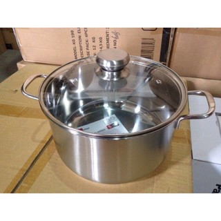 Xoong, nồi inox 3 đáy Fivestar bếp từ vung kính 16CM - 24CM[Dày bắt nhiệt tốt]