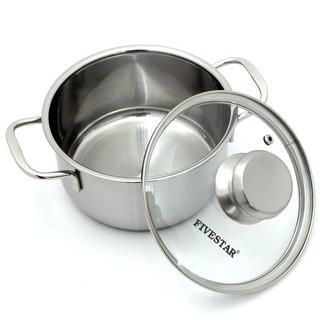 Nồi inox Five Star 3 đáy 24cm vung inox dày dặn