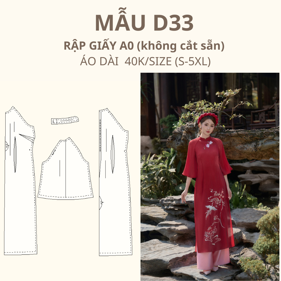 RẬP GIẤY A0 ÁO DÀI D33