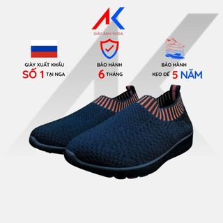 Giày lười bé trai đi học ANH KHOA  từ 2 đến 10 tuổi cổ thun co giãn siêu nhẹ êm chân 43Kẻ