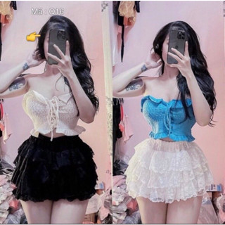 CHÂN VÁY REN TẦNG XOÈ CÔ GIÚP VIỆC ĐÁNG YÊU V27