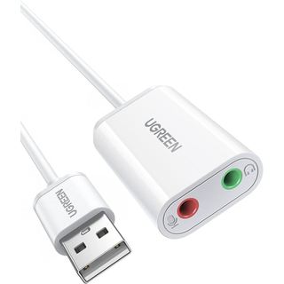 Cáp chuyển usb sang jack mic và loa chính hãng ugreen, usb sound