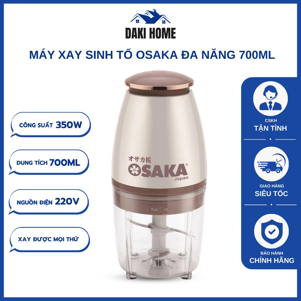 Máy xay sinh tố, máy xay thịt đa năng nhà bếp Osaka Nhật Bản 4 lưỡi công suất 350W, dung tích 750ml