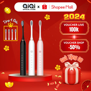 Bàn Chải Đánh Răng Điện METIS Sonic X3 Thông Minh 6 Chế Độ Sóng Âm Tặng Kèm 4 Đầu Chải Thay Thế, Chống Nước IPX7