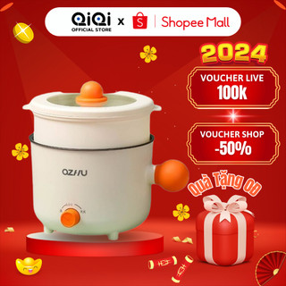 Nồi Lẩu Điện Mini Đa Năng METIS Tặng Kèm Giá Hấp Đa Năng Dung Tích 1,8L, Chống Dính Cao Cấp, 2 Mức Nhiệt