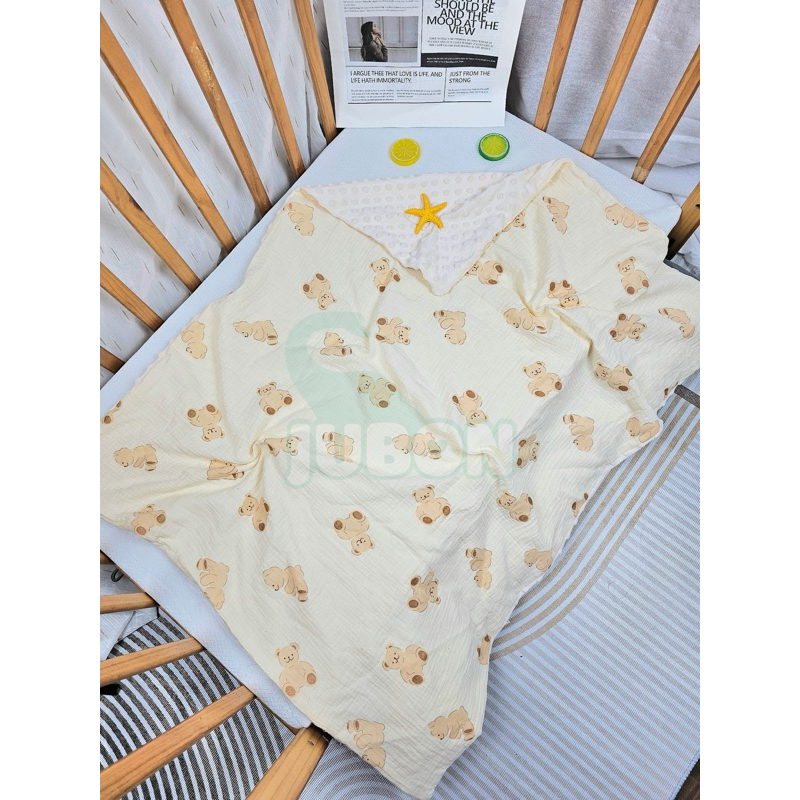 Chăn xô Muslin HẠT ĐẬU cho bé yêu Jubon cao cấp