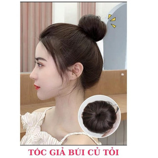  Tóc giả búi củ tỏi tròn đẹp loại dây rút dễ sử dụng BU02 
