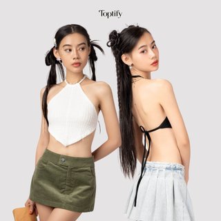 Áo yếm nữ hai lớp TOPTIFY kiểu lai tim cổ yếm cột dây Step Aside Top AC41