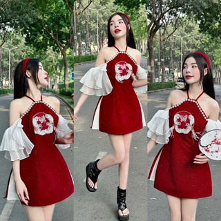 Jump quần suôn cột cổ yếm 3m ✨