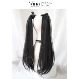 Combo Tóc Cột 2 Bên Thẳng Dài Cúp Nhẹ WINA Sợi Tơ Chịu Nhiệt 48cm