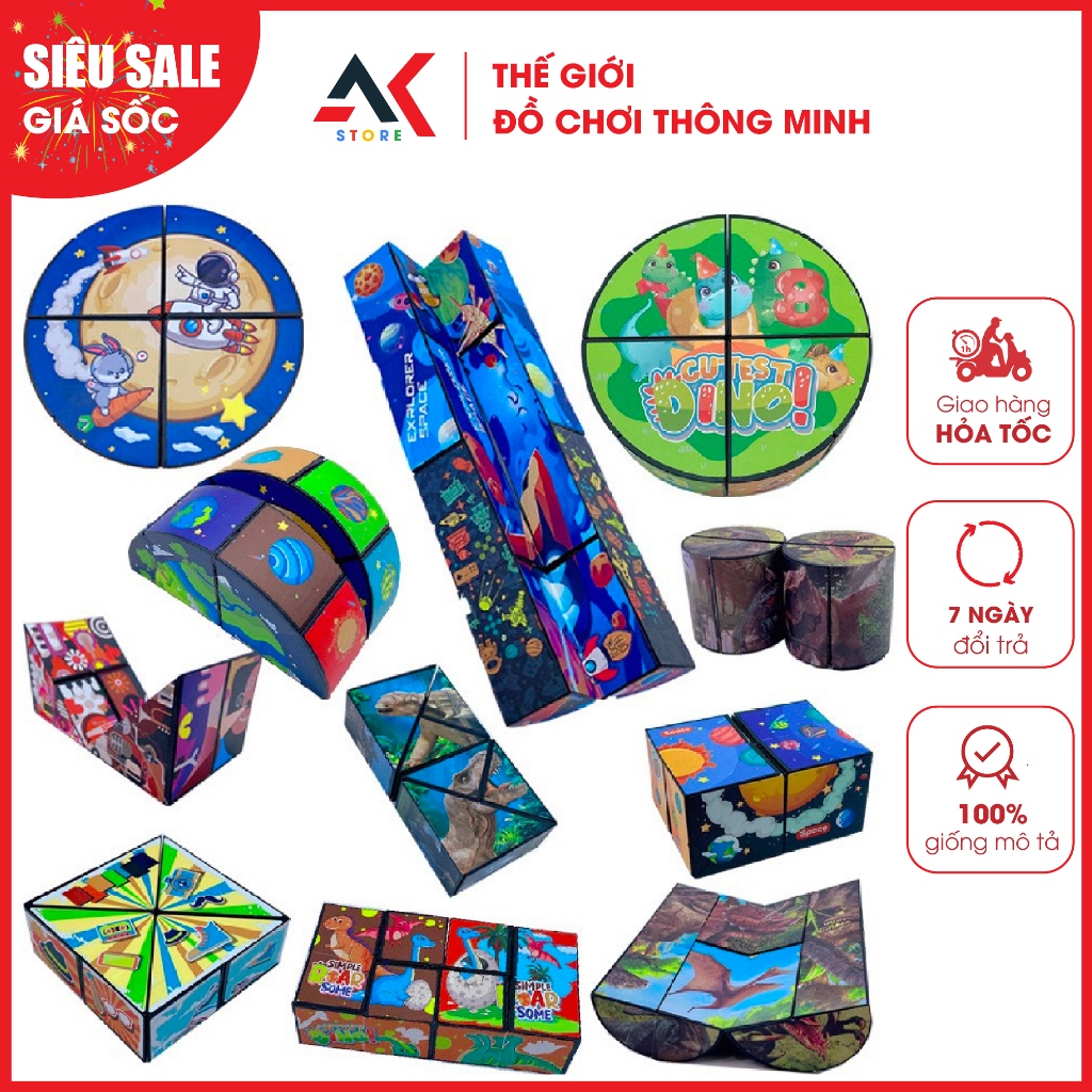 Đồ Chơi Khối Rubik 3D Biến Thể Ma Thuật Magic Cube - Rubik 3D Thay Đổi Hình Dáng Phát Triển Trí Não Cho Bé
