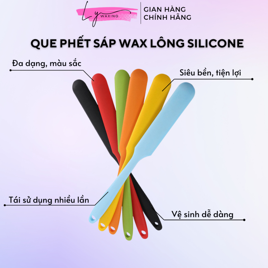 Que Phết Sáp Wax Lông Silicon Siêu Bền Chống Dính LY WAXING quét sáp triệt lông nách, bikini Tái Sử Dụng Nhiều Lần