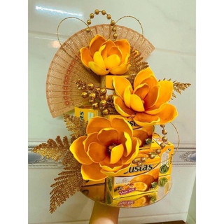 Đầu bông hoa mộc lan xốp , sen xốp 17cm -trang trí tết