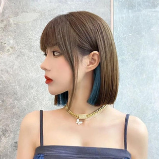 Tóc giả nữ nguyên đầu ngắn phối line
