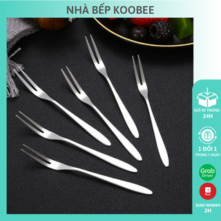 Dĩa Hoa Quả Cao Cấp KooBee - Nĩa Xiên Trái Cây Tráng Miệng Chất Liệu Inox Sáng Bóng Bền Đẹp (DC04)
