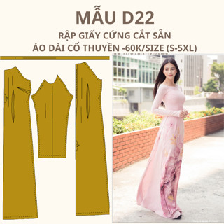 RẬP GIẤY CỨNG CẮT SẴN ÁO DÀI CỔ THUYỀN D22