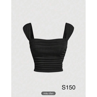 Áo ba lỗ thun nhún eo croptop Qc
