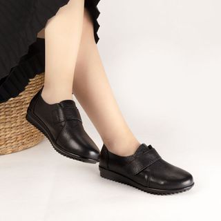[HCM] Giày Búp Bê Albee Phối Quai Dán HD0206TQ ( Màu Đen )