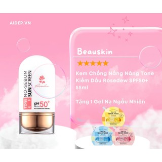 Kem Chống Nắng Nâng Tone Kiềm Dầu BEAUSKIN Rosedew SPF50+