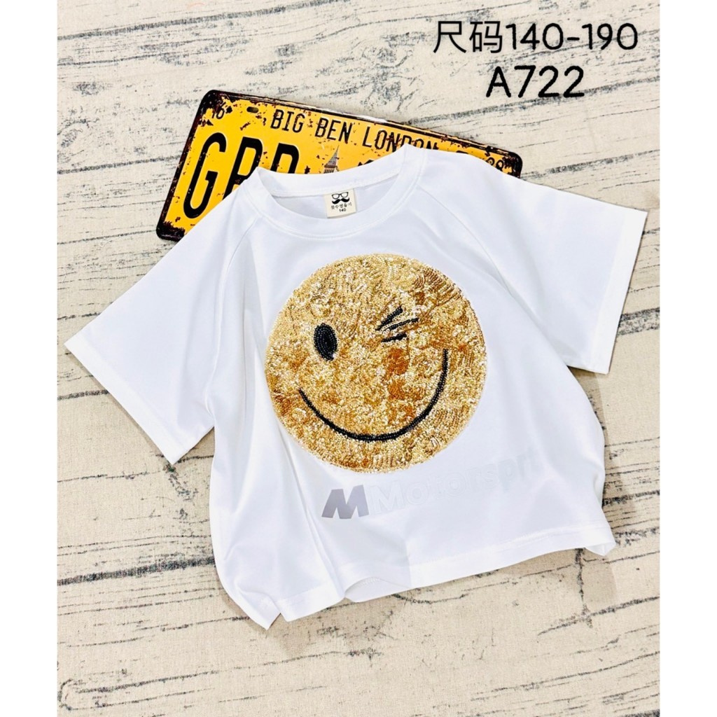 Áo thun bé gái, Áo croptop kim sa lật nhiều màu cho bé gái từ 18-40kg hàng nhập Quảng Châu cao cấp