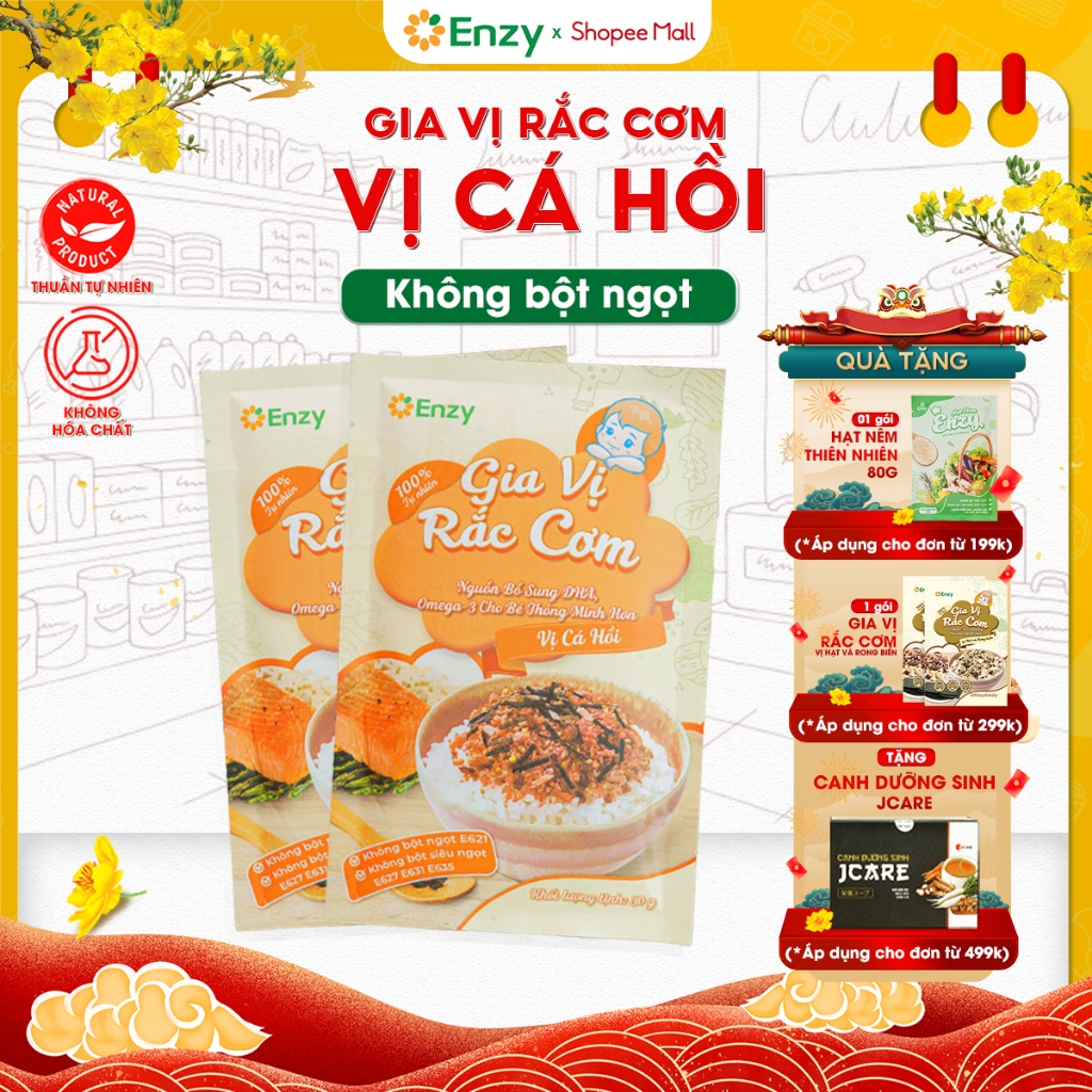 Gia Vị Rắc Cơm Cho Bé Ăn Dặm, Gia Vị Rắc Cơm Vị Cá Hồi Enzy, Furikake Bổ Sung Dinh Dưỡng Cho Bé, Gói 30gr