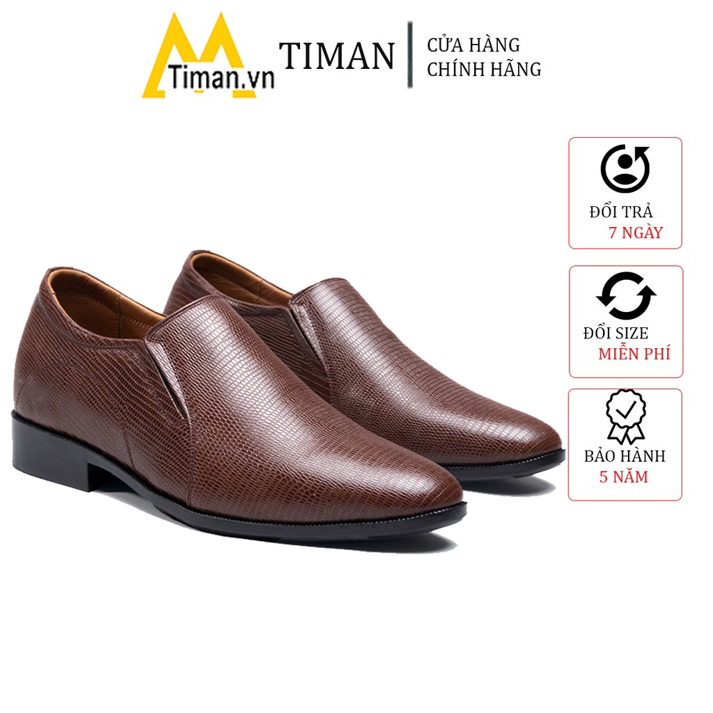 Giày nam lười chất liệu da bò tây đẹp phong cách công sở thiết kế mọi cao cấp bảo hành 5 năm NC05 TIMAN