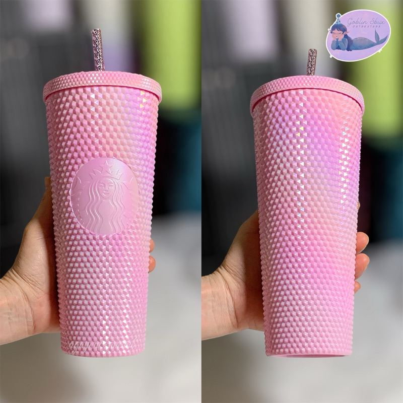 STARBUCKS TAIWAN LY COLD CUP 24OZ (709ML) BLING MIRROR PINK