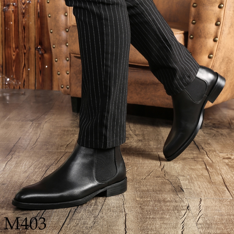 Giày chelsea boots công sở nam da bò cao cấp M403