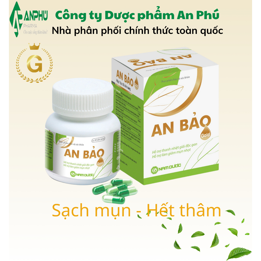 Viên uống ngừa mụn An Bảo 30 viên - Sạch mụn, Hết thâm & sẹo, Ngăn ngừa mụn tái phát trở lại