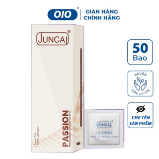 Bao cao su gia đình, khách sạn JUNCAI HA Ultrathin hộp 50 cái siêu mỏng nhiều gel kéo dài quan hệ