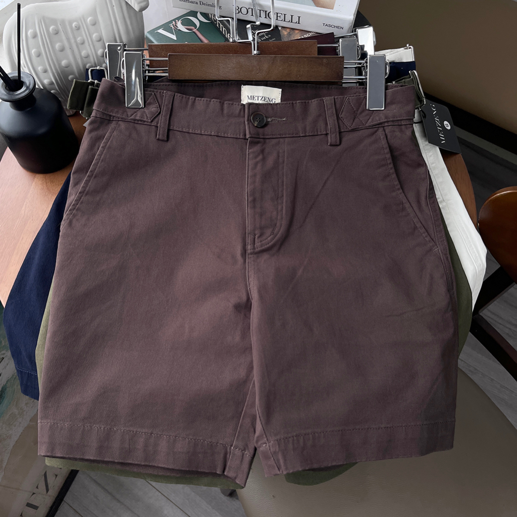 Quần short kaki nam có quai điều chỉnh 2 bên Flex short METZENG