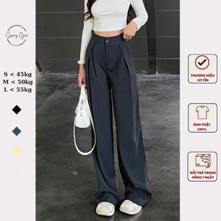 ( Ảnh shop chụp ) Quần tây ống rộng nữ cạp cao vải GOLD cao cấp Spring Quansuongly388/P2K8