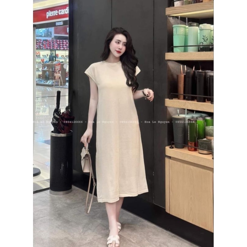 Váy len suông trơn tay hến