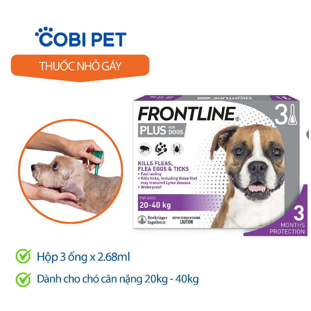 Thuốc Nhỏ Gáy Phòng Trị Ve Bọ Chét Cho Chó FRONTLINE PLUS FOR DOGS