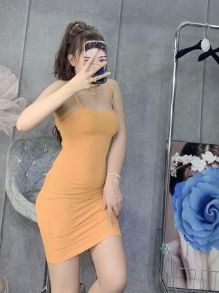 Váy body 2 dây sợi bún, đầm ôm body siêu tôn dáng sexy, vải co giãn, mặc đi chơi, dự tiệc siêu xinh