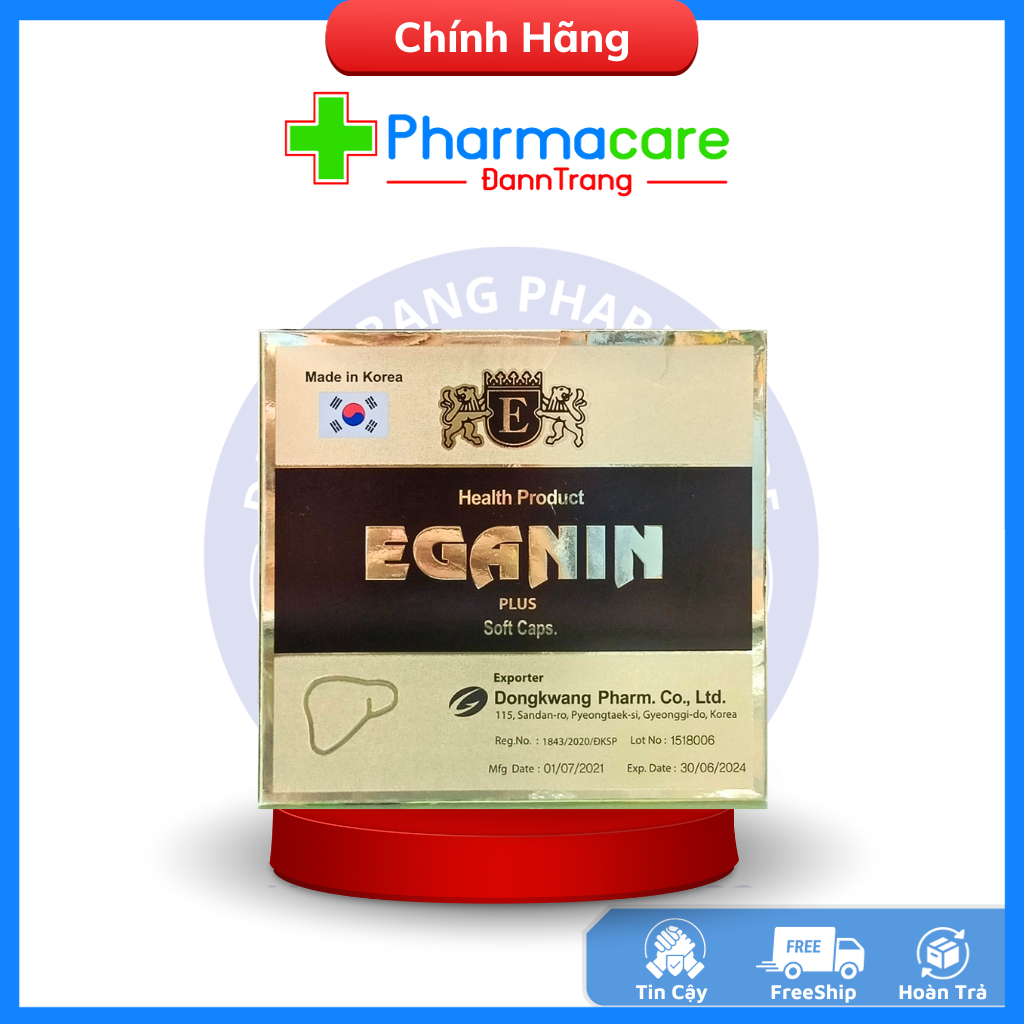 Viên Uống Bổ Gan Hàn Quốc Eganin Plus - Giải độc gan, mát gan, bảo vệ gan - Hộp 60 viên