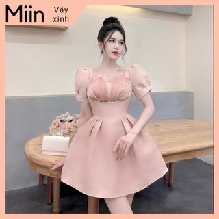 Váy tapta úp ngực viền đá 2 tag nơ