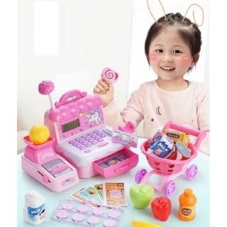 Máy tính tiền siêu thị cho bé đồ chơi bán hàng siêu thị giúp nâng cao học tập giao tiếp tương tác với mọi người