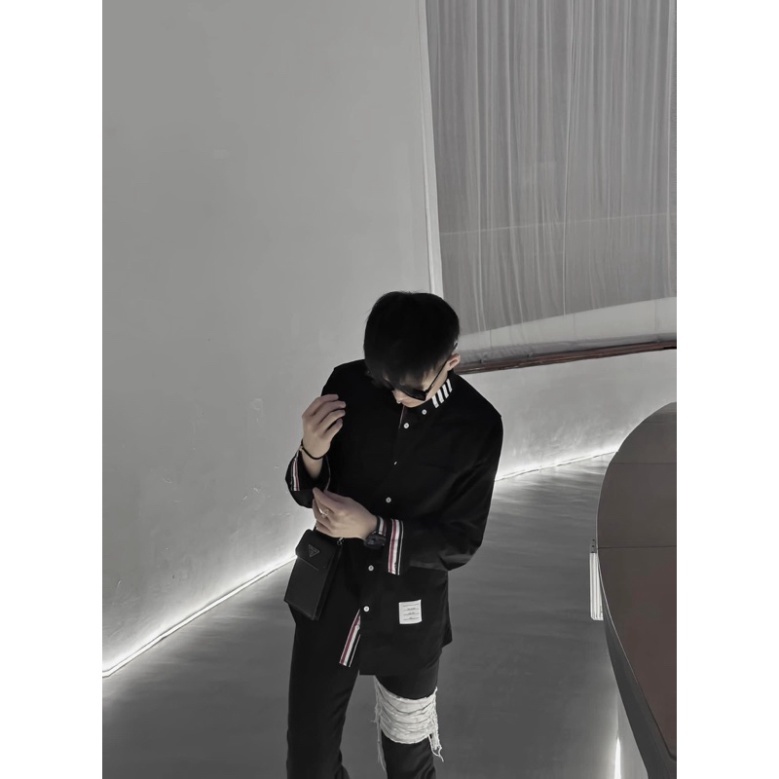 🔥Hot🔥 Áo Sơ Mi Nam Nữ THOME 4 Vạch Tay Cao Cấp Áo sơ mi kẻ sọc đủ size Nam/Nữ hàng cao cấp chuẩn loại 1