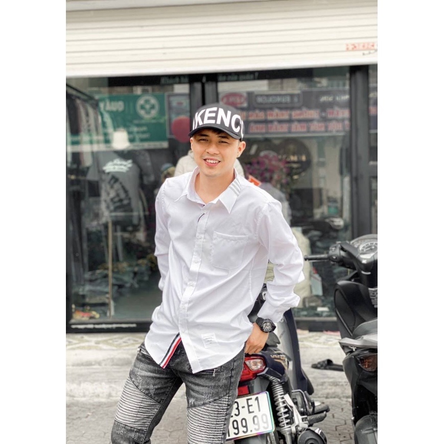 🔥Hot🔥 Áo Sơ Mi Nam Nữ THOME 4 Vạch Tay Cao Cấp Áo sơ mi kẻ sọc đủ size Nam/Nữ hàng cao cấp chuẩn loại 1