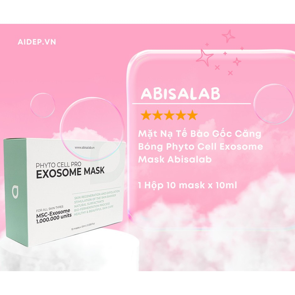 Mặt Nạ Tế Bào Gốc Căng Bóng Phyto Cell Exosome Mask Abisalab 10 mask x 10ml