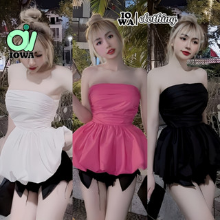 Áo ỐNG PHỒNG Chất Kate Có Mút Ngực, Áo Quây Cúp Kiểu Sexy Nữ Dáng Xòe Đẹp Tôn Dáng IOWA