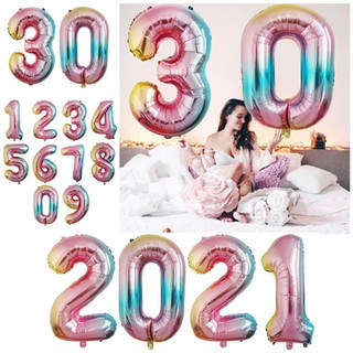Bóng số sinh nhật size 16inch 40cm  {tặng ống thổi}