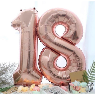 Bóng số sinh nhật size 16inch 40cm  {tặng ống thổi}